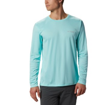 Columbia PFG Zero Rules Long Sleeve, Sudaderas Azules Claro Para Hombre | 197238-SUO